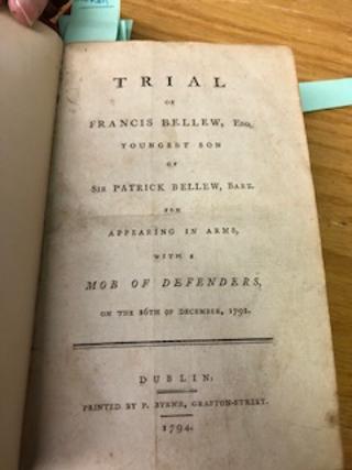 TRIALS, Bound volume containing ten accounts of trials in Dublin, 1794-1862, including the Yelverton Marriage Case, Thelwell vs. Yelverton