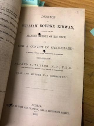 TRIALS, Bound volume containing ten accounts of trials in Dublin, 1794-1862, including the Yelverton Marriage Case, Thelwell vs. Yelverton