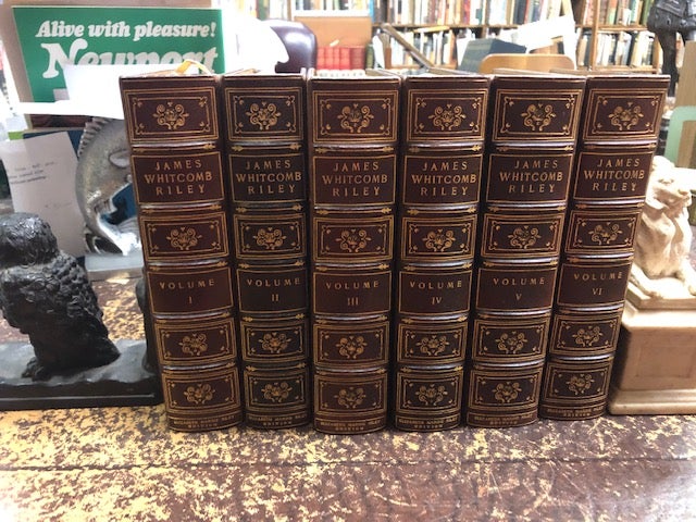 Item #21-7645 THE COMPLETE WORKS OF JAMES WHITCOMB RILEY...Collected and Edited by Edmund Henry Eitel, Elizabeth Marine Riley Edition [six volumes, fine binding]. James Whitcomb Riley.