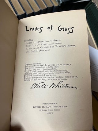 LEAVES OF GRASS Including Sands at Seventy...1st Annex, Good-Bye My Fancy...2d Annex, A Backward Glance O'er Travel'd Roads, and Portrait from Life.