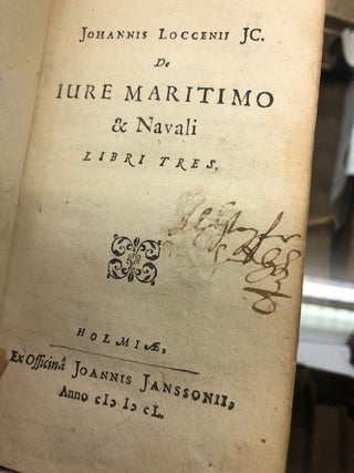 JOHANNIS LOCCENII Jc. De Iure Martimo + Navali
