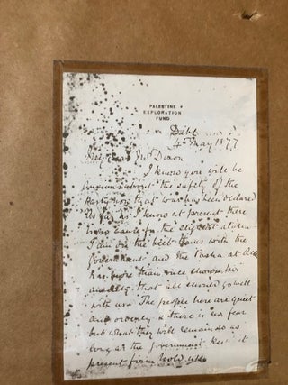 AUTOGRAPH LETTER SIGNED BY H.H. KITCHENER ON PALESTINE EXPLORATION FUND LETTERHEAD