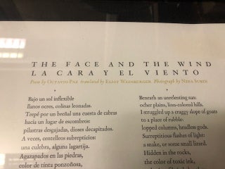 Ken Botnick THE FACE AND THE WIND/LA CARA Y EL VIENTO framed broadside | Octavio ...