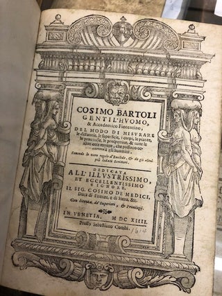 DEL MODO DI MISURARE Le Distantie, Le Superficie, I Corpi, Le Piante, Le Poruincie & Tutte Le Altre Cose Terrene...["Of the way of measuring the distances, surfaces, bodies, plants, provinces, perspectives, & all other earthly things...."]