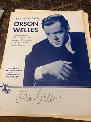 Item #22-2659 Lecture Recital Program Signed by Orson Welles