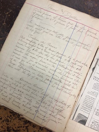 Old Handwritten Cook Book in an old Blank Account Book c. 1910