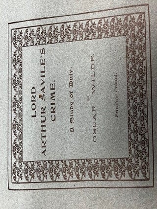 "PAMPHLETS, Oscar Wilde" [gilt spine title, four titles]
