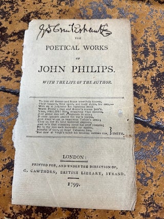 Item #22-4497 TITLE PAGE OF "THE POETICAL WORKS OF JOHN PHILIPS" SIGNED BY GEO(RGE) CRUIKSHANK