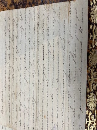 Handwritten letter from "Mary E." to "Annie" detailing her disastrous voyage from New York to San Francisco, May 20 to (June 28), 1865 starting with the wheelhouse of her ship being hit by a "Jersey steamer" and barely ten days later the ship ran aground on a reef and had to be abandoned