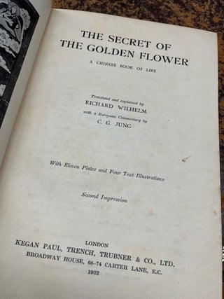 THE SECRET OF THE GOLDEN FLOWER, A Chinese Book of Life, Translated and Explained by Richard Wilhelm with a European Commentary by C.G. Jung [signed by Carl Jung]