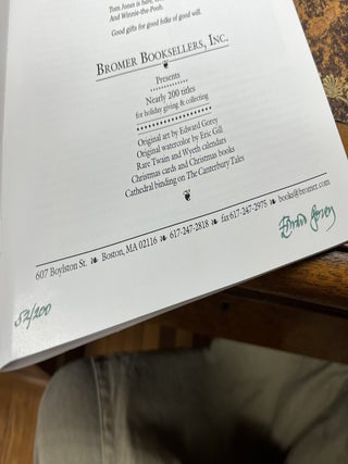 "Seasons Greetings 1996 Bromer Booksellers" [cover title, catalogue