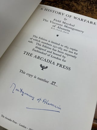 A HISTORY OF WARFARE [limited signed edition. Field Marshal Montgomery of Alamein.