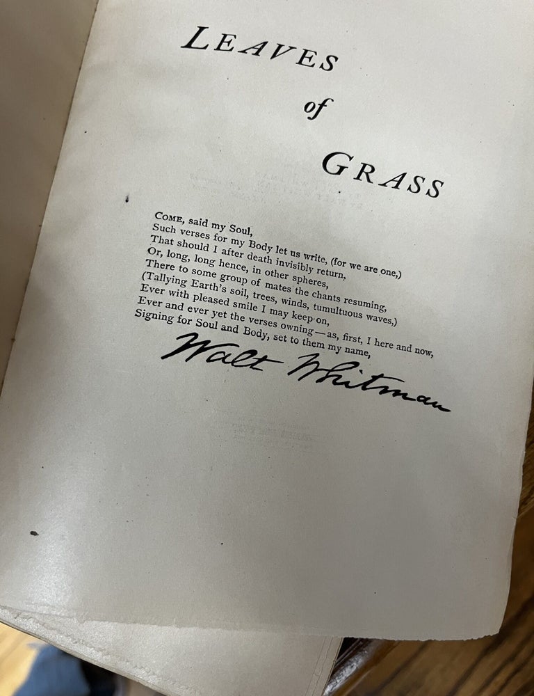 Item #23-0824 COMPLETE POEMS & PROSE OF WALT WHITMAN, 1855&hellip;1888, Authenticated & Personal Book (handled by W.W.)&hellip;Portraits for Life&hellip;Autograph. Walt Whitman.