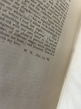 COMPLETE POEMS & PROSE OF WALT WHITMAN, 1855&hellip;1888, Authenticated & Personal Book (handled by W.W.)&hellip;Portraits for Life&hellip;Autograph