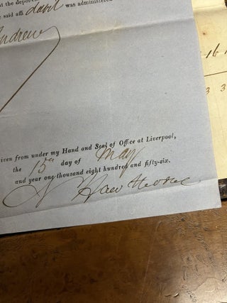 Item #95-0263 PARTLY-PRINTED DOCUMENT SIGNED "N. Hawthorne" Nathaniel Hawthorne