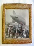 Item #95-1221 1930 LZ 127 framed presentation photo of a Zepplin landing. With reverse having a...