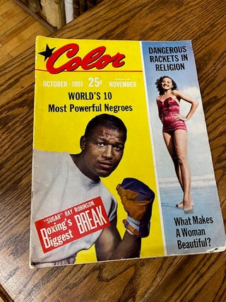 Item #97-8144 "Sugar Ray Robinson -- Boxing's Biggest Break," a two-page article in COLOR, volume...