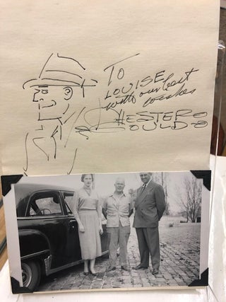 Item #97-9709 Inscribed and Signed Ink Sketch of Dick Tracy by Chester Gould. Chester Gould