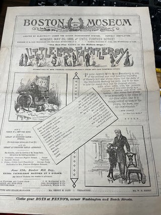 Item #99-1776 Theatre Program from the Boston Museum for "Monday, May 29, 1889, And Until Further...