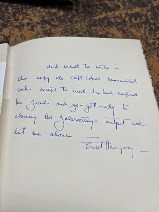 A Bibliography of the Works of Ernest Hemingway [inscribed and signed by Ernest Hemingway. Louis Henry Cohn.