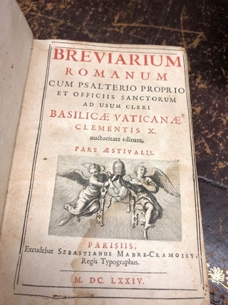 BREVIARIUM ROMANUM Cum Psalterio Proprio et Officiis Sanctorum ad Usum Cleri Basilicae Vaticanae Clementis X...