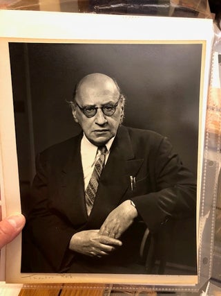 Item #99-8828 Original photo portrait by G. Paul Bishop of psychoanalyst Dr. Theodor Reik, an...