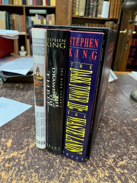 Item #99-9546 THE DARK TOWER: THE GUNSLINGER, THE DRAWING OF THE THREE, and THE WASTELANDS. Stephen King.